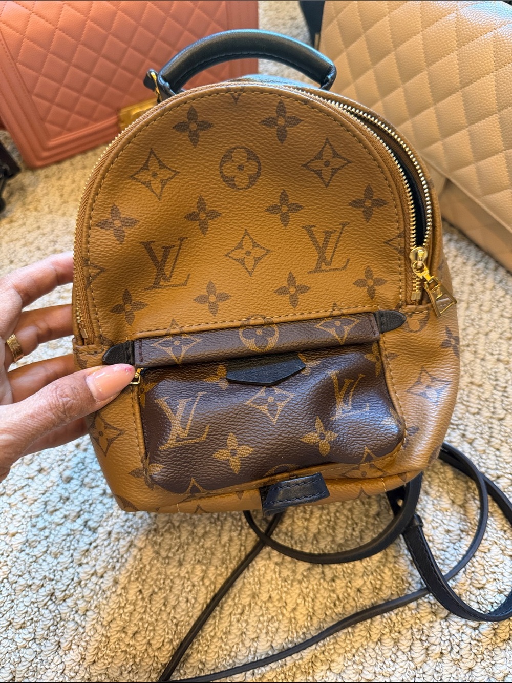 Louis Vuitton Tan & Brown Monogram Mini Backpack